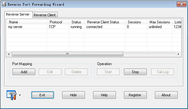 Reverse Port Forwarding Wizard screen shot